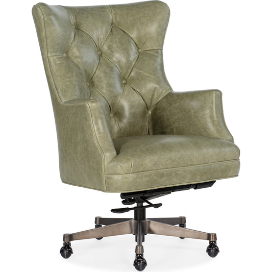 Brinley Executive Swivel Tilt Chair by Hooker Furniture. Made from leather (aniline top grain) in a transitional style.