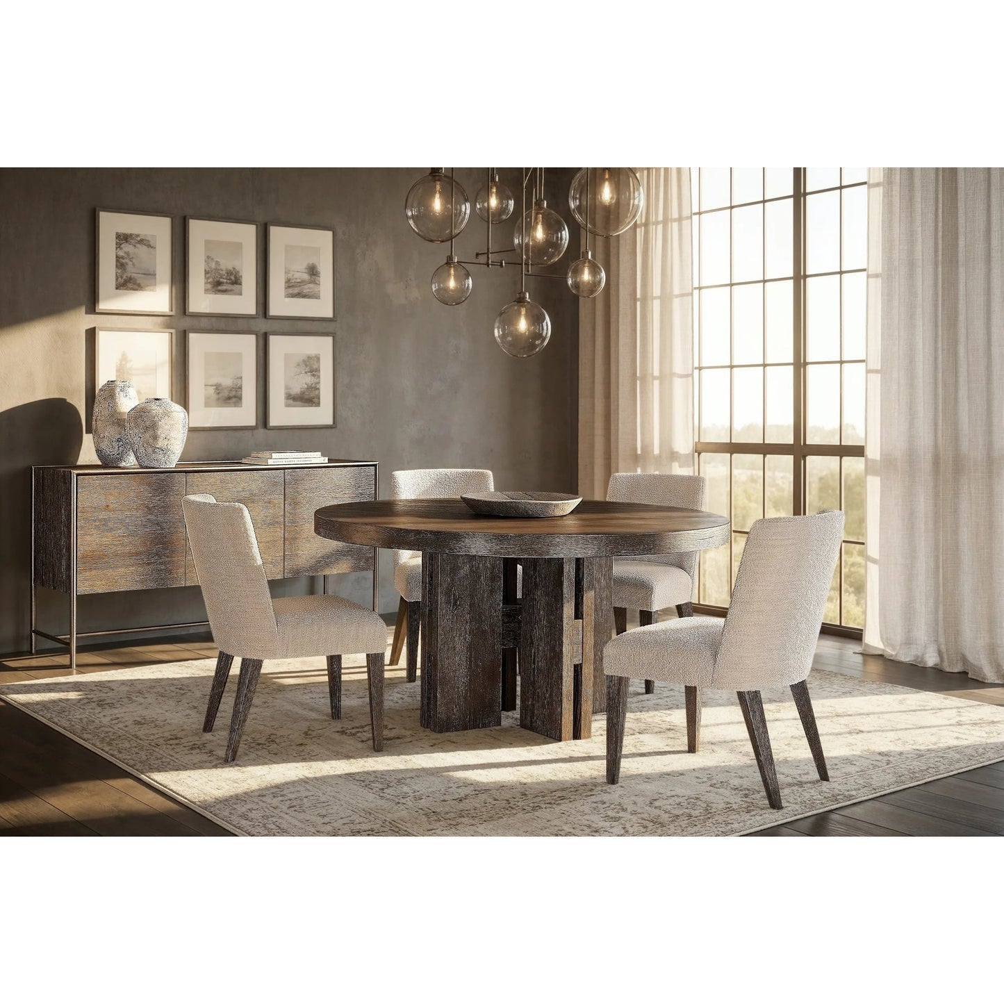 008 SI-2513524 | Lifestyle | Outline Leg Buffet by Bernhardt in cassel. Made from wood, metal in a transitional style.