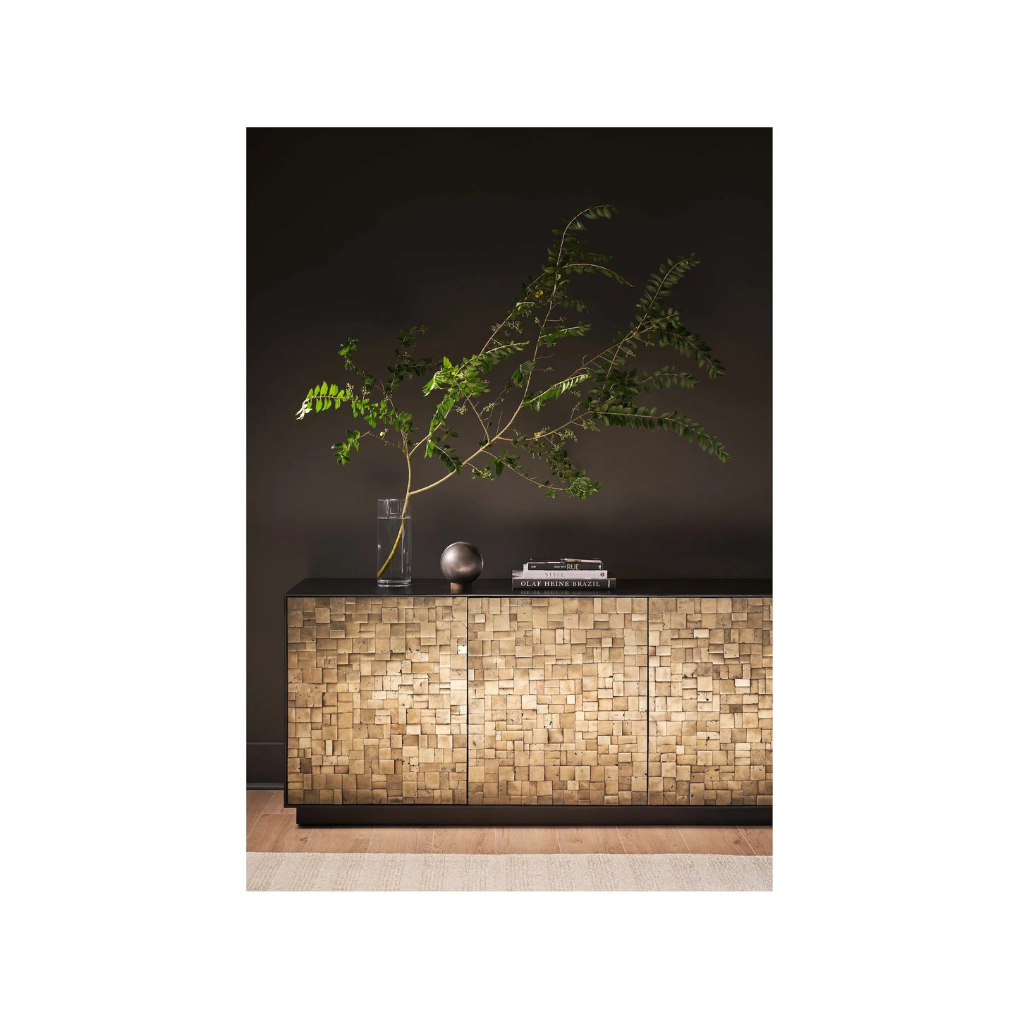 007 SI-2195610 | Closeup | Modern Cosmo Credenza by Universal Furniture in pyrite, matte black. Made from unique in a unique style.