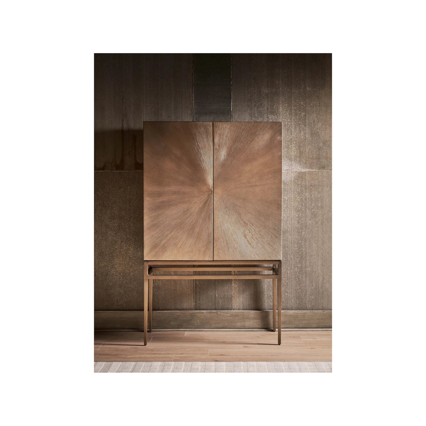 006 SI-2195662 | Closeup | Modern Milo Bar Cabinet by Universal Furniture in aged brass. Made from unique in a unique style.
