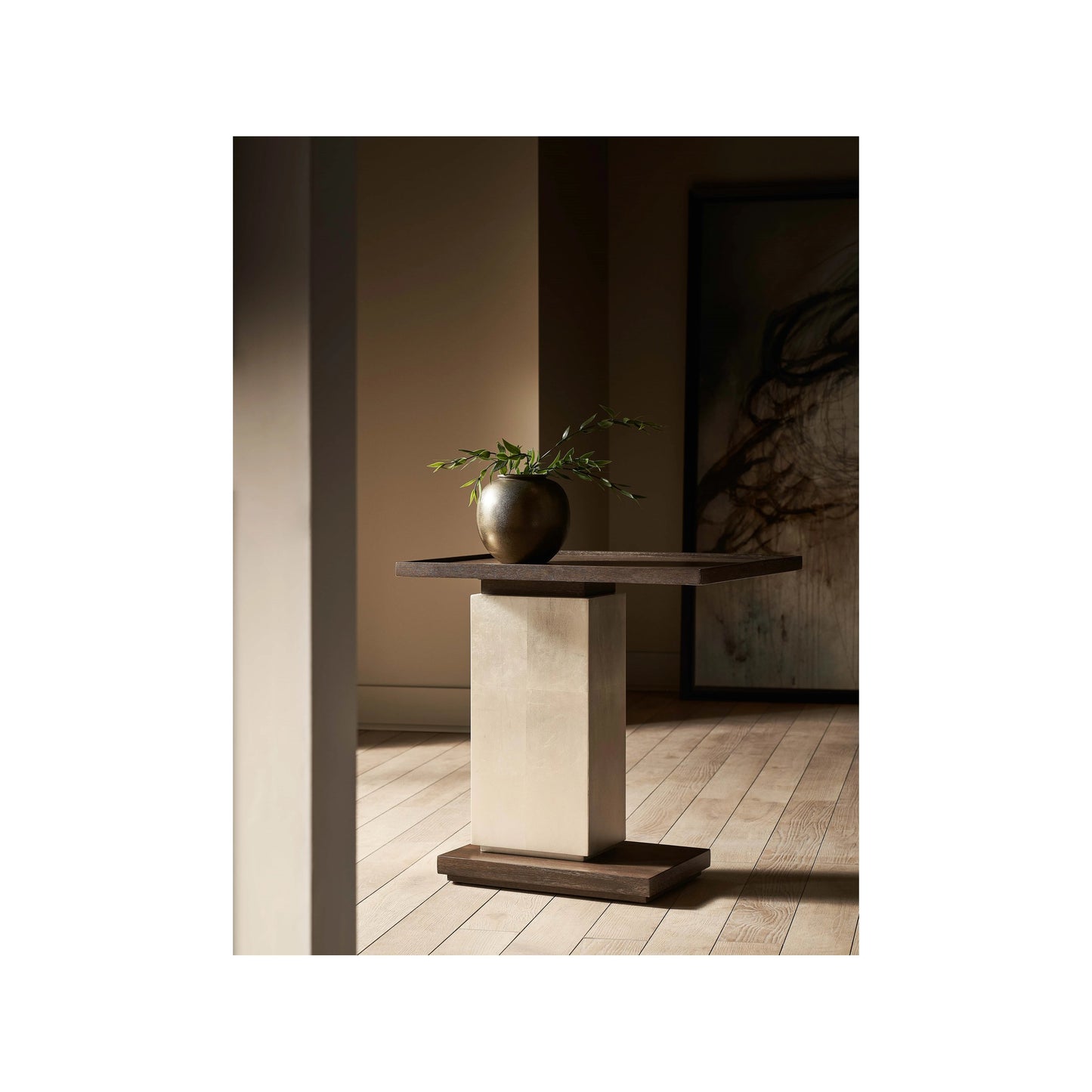 006 SI-2062451 | Lifestyle | Erinn V X Universal Lucia Side Table by Universal Furniture in otter, silver fox, dark walnut. Made from unique in a modern style.