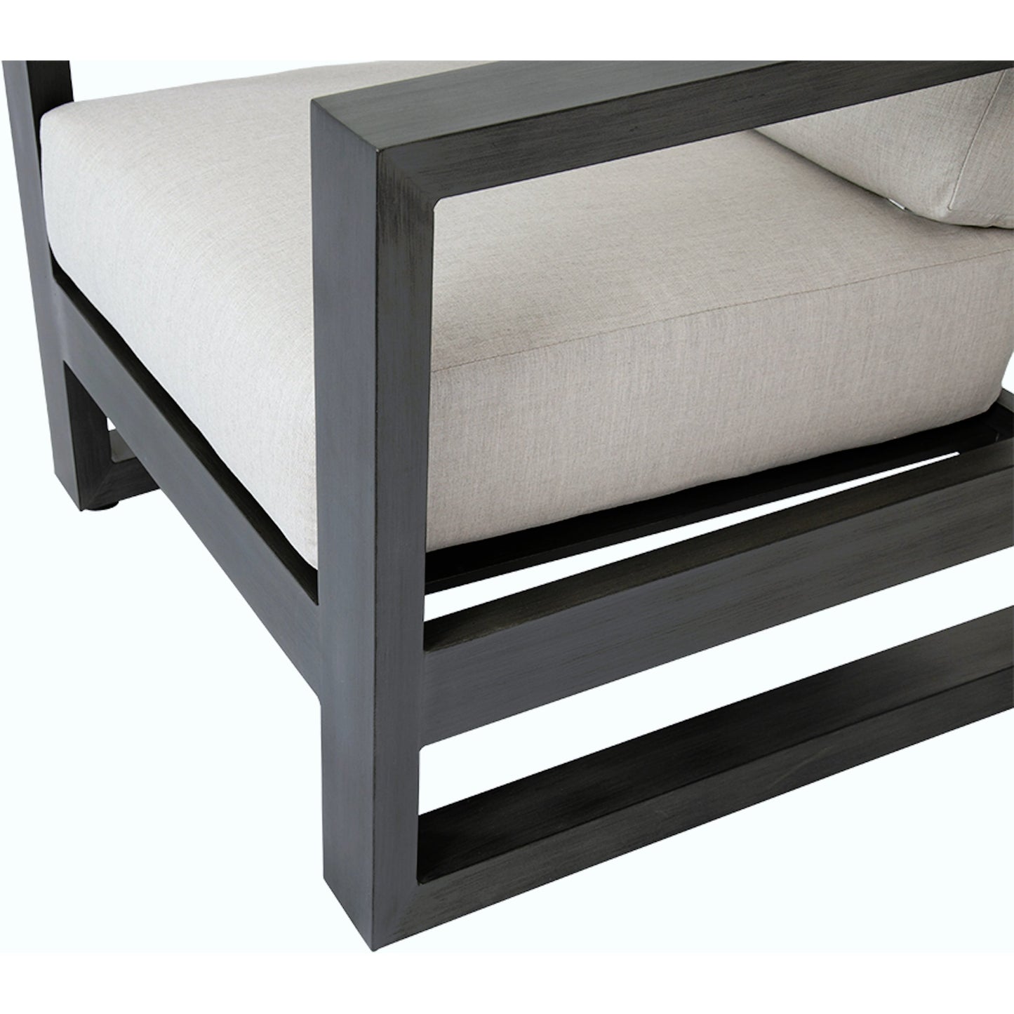 006 SI-2166971 | Closeup | Redondo Outdoor Club Chair by Sunset West in slate. Made from aluminum in a modern style.