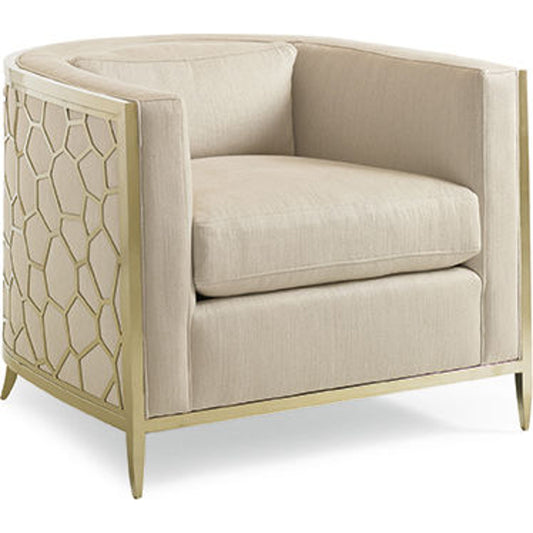 Ice Breaker Chair by Caracole in gold, natural and gold bullion. Made from plated stainless steel in a transitional style.