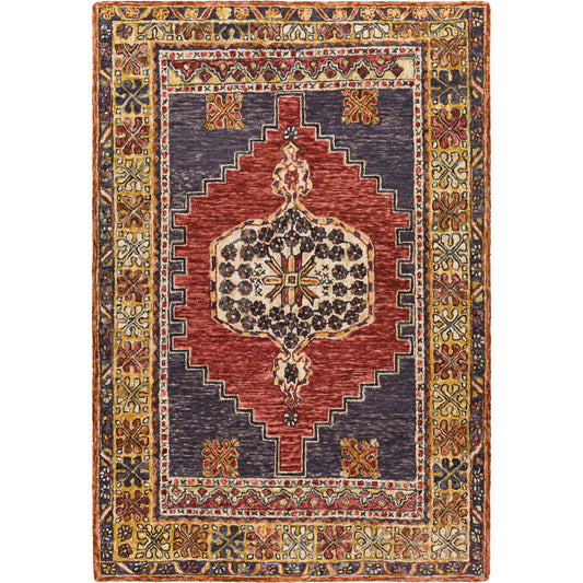 Urfa Rug - 29185 by Surya in dark red, dusty pink, black, medium gray, light beige. Made from 100% wool in a unique style.