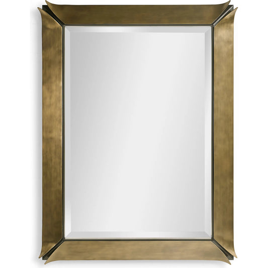 001 SI-2252678 | Primary Silo | Hammersmith Rectangle Mirror by Jonathan Charles in gold and satin brass. Made from beech, mirror, brass, aluminum in a eclectic & global style.