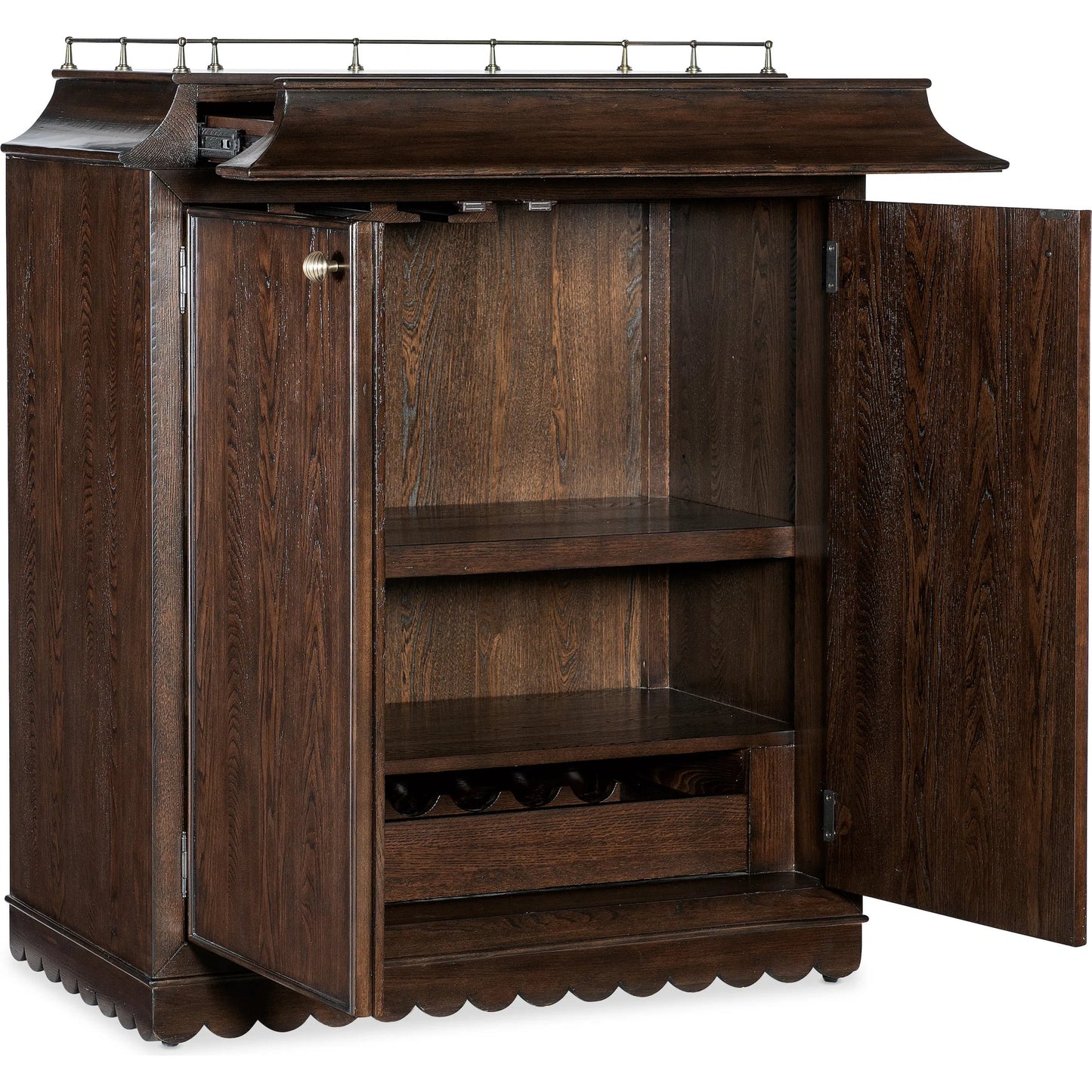 003 SI-2250746 | Additional Silo | Commerce and Market Dukes Bar Cabinet by Hooker Furniture in dark wood and elm, gold. Made from unique in a unique style.