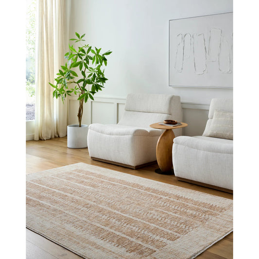 Usonia Rug - 500391 by Livabliss in white, brown. Made from face: 100% polyester, warp: 100% cotton in a unique style.