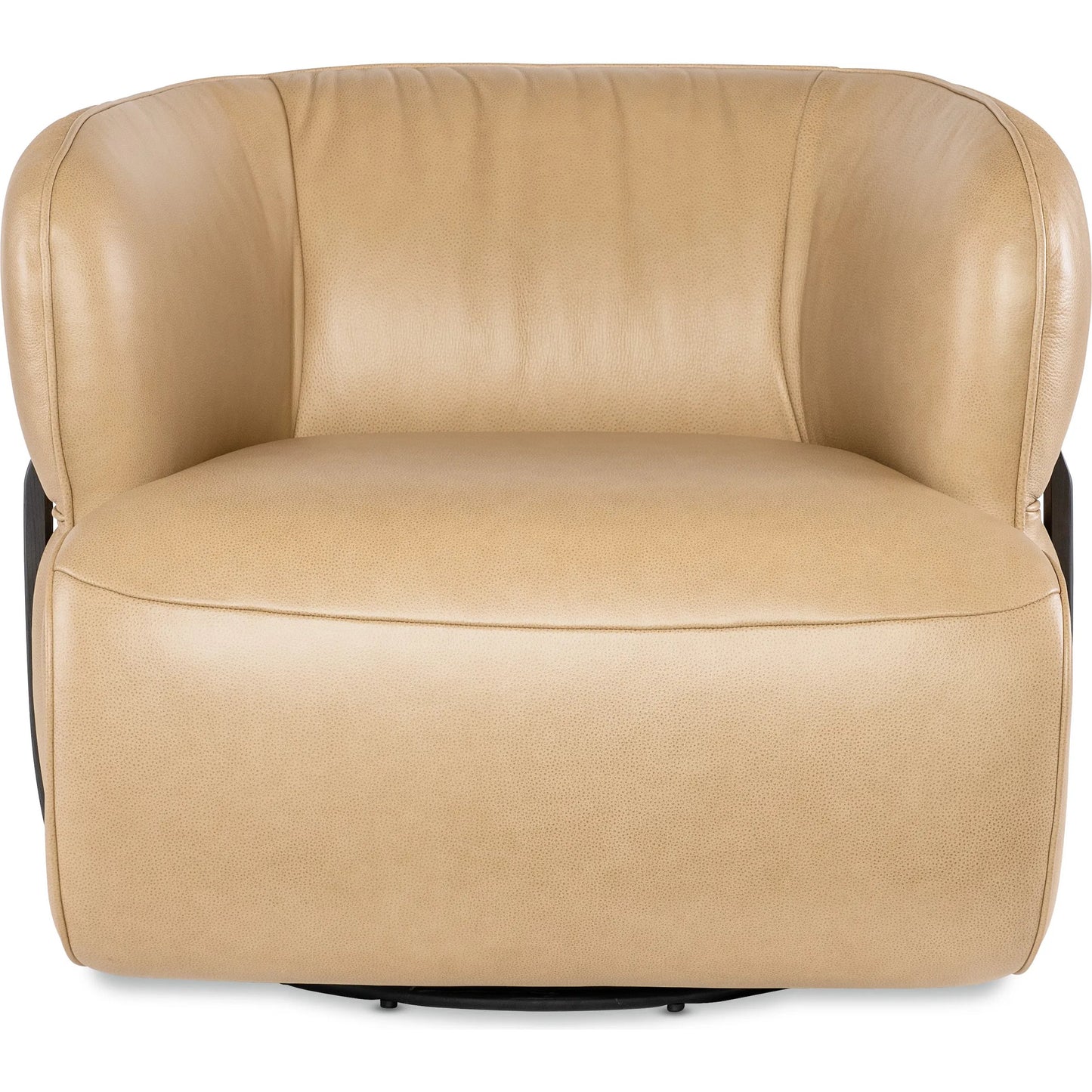 002 SI-2354023 | Additional Silo | McGuire Swivel Chair by Hooker Furniture in texas stone and dark walnut. Made from leather in a traditional style.