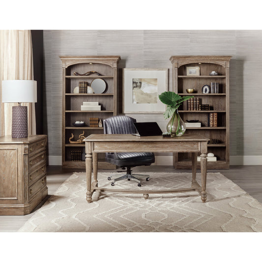 Sutter Writing Desk by Hooker Furniture in claro. Made from cathedral oak veneers in a traditional style.