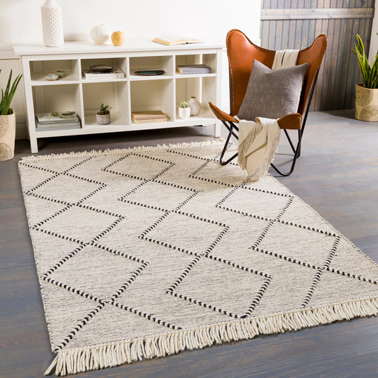 Uttar Rug - 29319 by Livabliss in black, cream. Made from 70% wool, 30% polyester in a unique style.