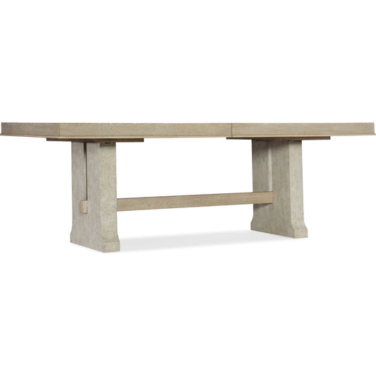 Cascade Dining Table by Hooker Furniture in terrain. Made from oak veneers in a cottage & farmhouse style.