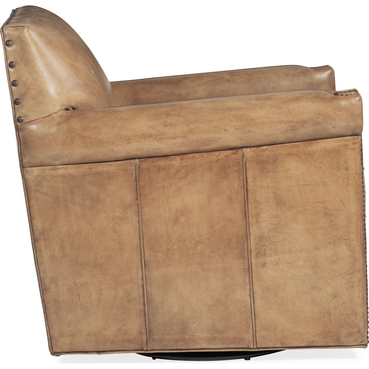 005 SI-1749411 | Additional Silo | Potter Swivel Club Chair by Hooker Furniture. Made from leather in a traditional style.