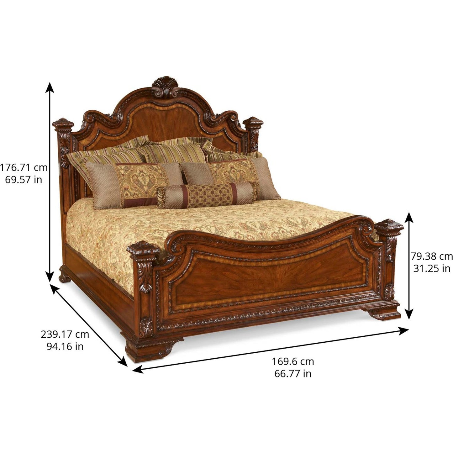 003 SR-882049,SR-882050 | Additional Silo | Old World Estate Bed by A.R.T. Furniture in brown and medium cherry. Made from new zealand pine solids, cathedral cherry veneer, exotic avodire veneer in a traditional style.