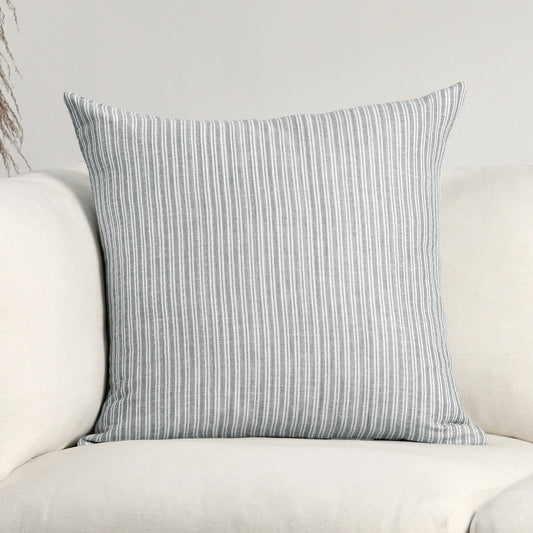 Camille Rectangular Throw Pillow by Villa by Classic Home in ash blue. Made from 75% cotton, 25% linen in a modern style.