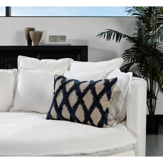 Evangeline 100% Linen X Throw Pillow, Natural by Villa by Classic Home. Made from 100% belgian flax linen in a modern style.