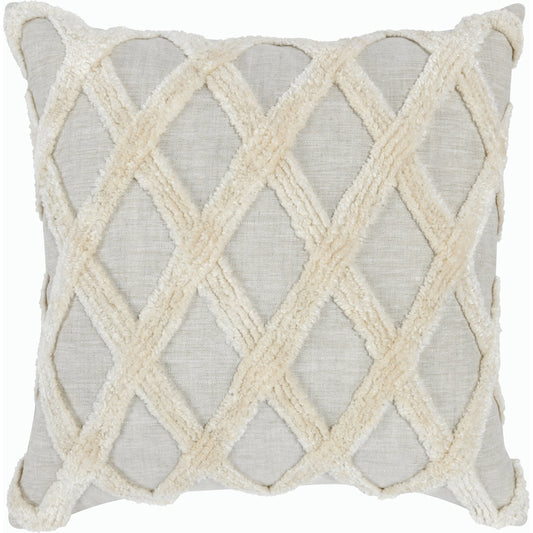 Evangeline 100% Linen X Throw Pillow by Villa by Classic Home in natural, ivory. Made from 100% belgian flax linen in a modern style.