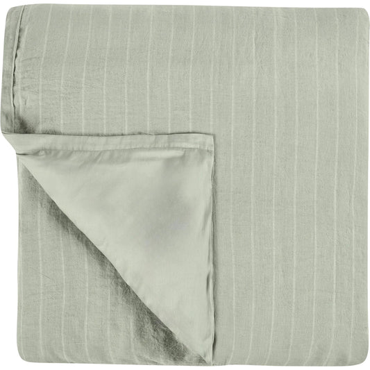 Monaco Sage Duvet by Villa by Classic Home. Made from 100% belgian flax linen 100% cotton back in a transitional style.