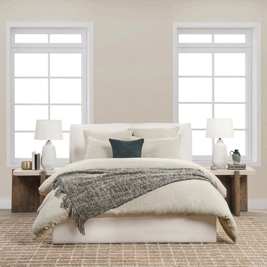 Talia Cotton Linen Blend Natural Euro Sham by Villa by Classic Home. Made from 100% solid cotton back in a transitional style.