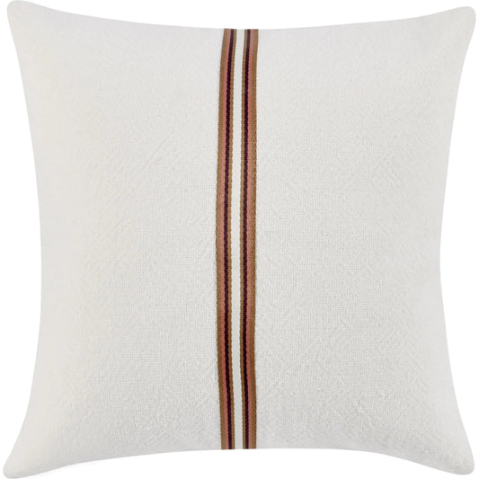 Ralph Cotton Linen Throw Pillow by Villa by Classic Home in ivory, sangria red. Made from 60% cotton, 40% belgian flax linen in a transitional style.