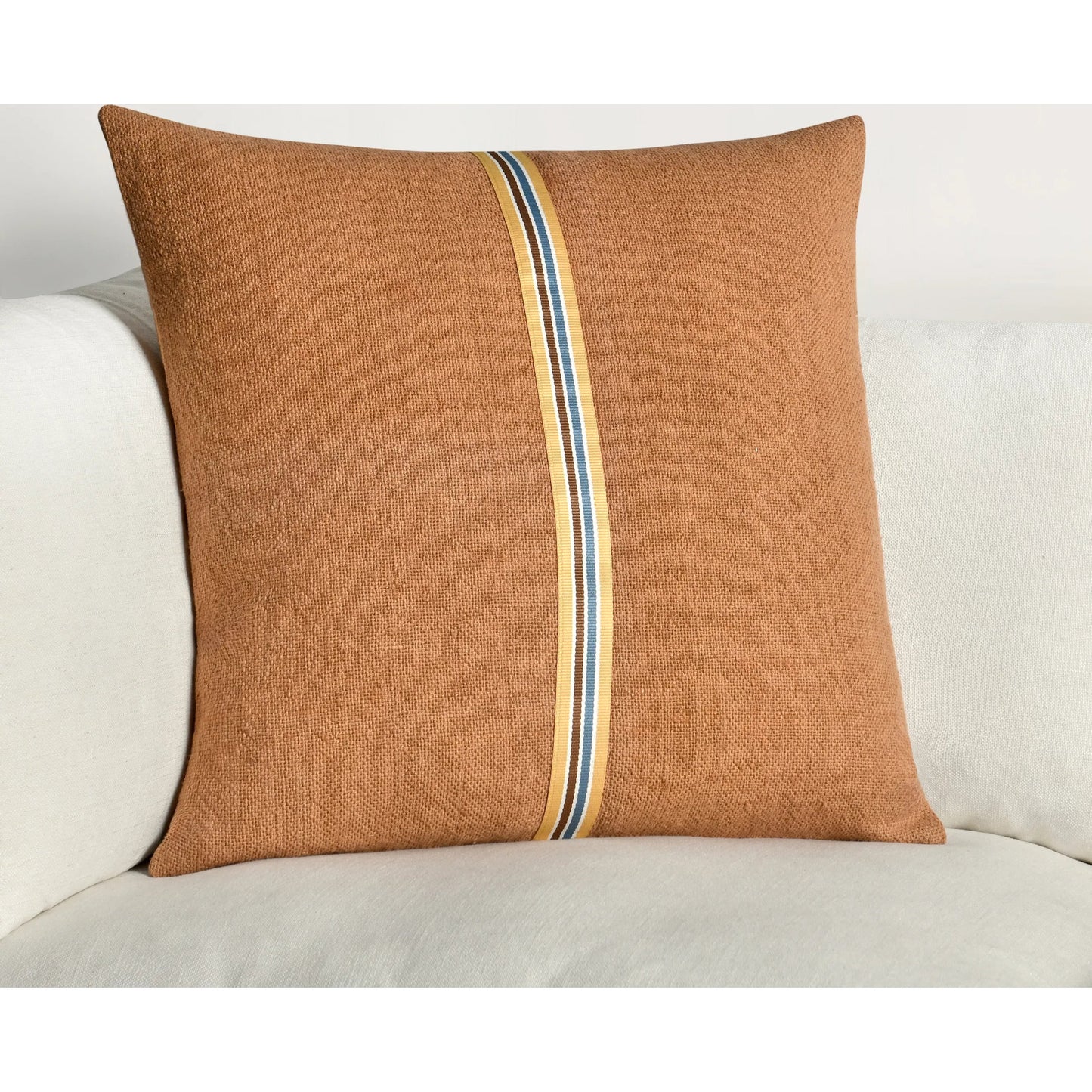 006 SI-2243834 | Lifestyle | Rowland Cotton Linen Blend Throw Pillow by Villa by Classic Home in hazel brown. Made from 60% cotton, 40% belgian linen in a transitional style.