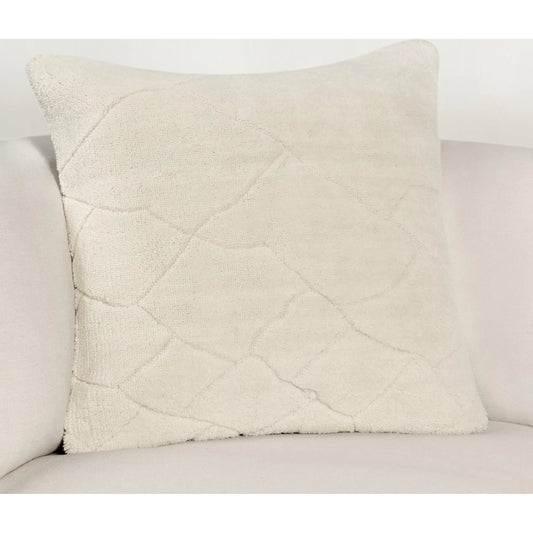 Mercer Wool Blend Fabric Throw Pillow by Villa by Classic Home in ivory. Made from 90% wool, 10% cotton in a transitional style.