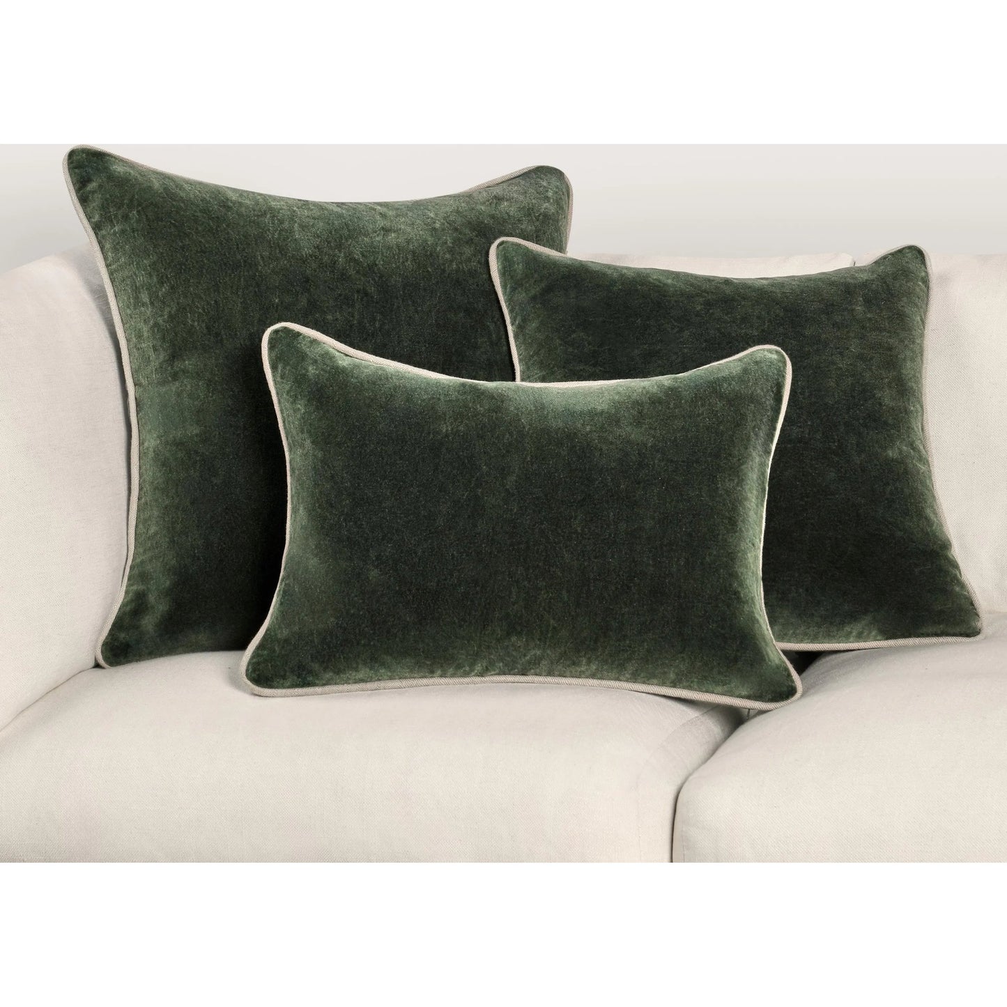 020 SI-2243755 | Lifestyle | Heirloom Velvet Pillow by Villa by Classic Home in green. Made from 100% cotton in a modern style.