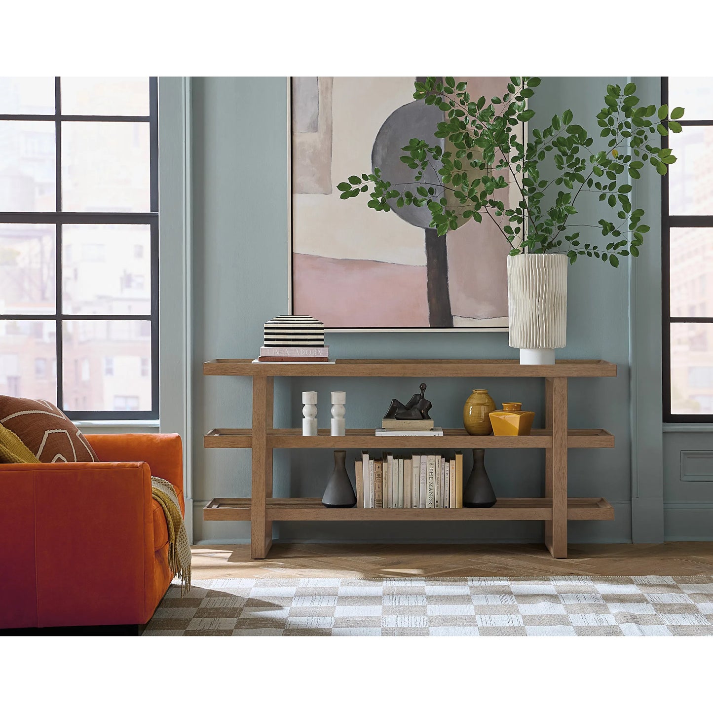 005 SI-2250690 | Lifestyle | Sonnet Console Table by Hooker Furniture in medium wood and wren. Made from unique in a transitional style.