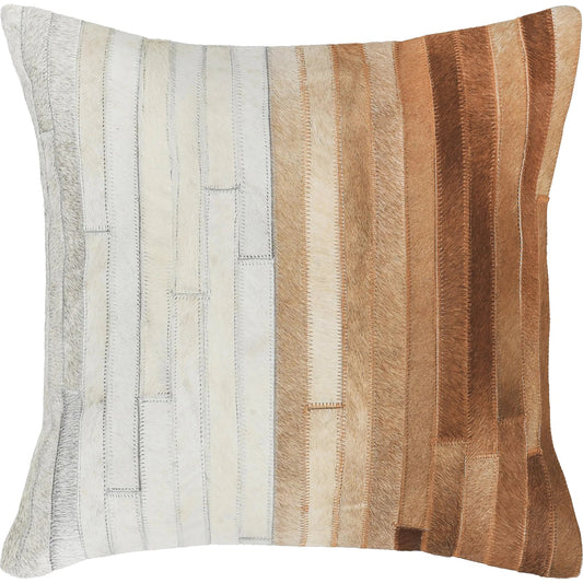 Meru Hair on Hide Throw Pillow by Villa by Classic Home. Made from 100% genuine hair on hide, 50% cotton, 50% linen back in a transitional style.