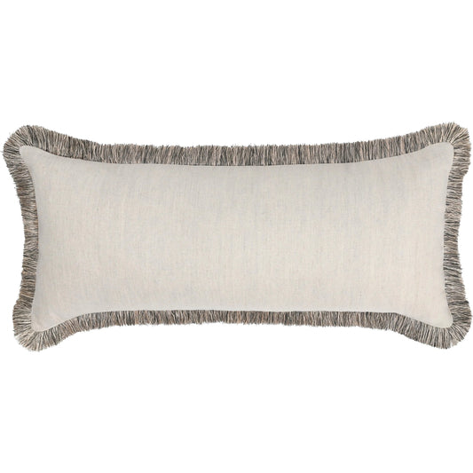 001 SI-2355347 | Primary Silo | Nola Cotton Blend Fabric Throw Pillow by Villa by Classic Home in natural, black. Made from 50% cotton, 50% linen in a transitional style.