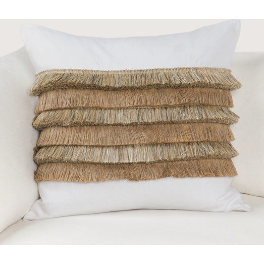 Safi Cotton Fabric Throw Pillow by Villa by Classic Home in ivory. Made from 100% cotton in a unique style.