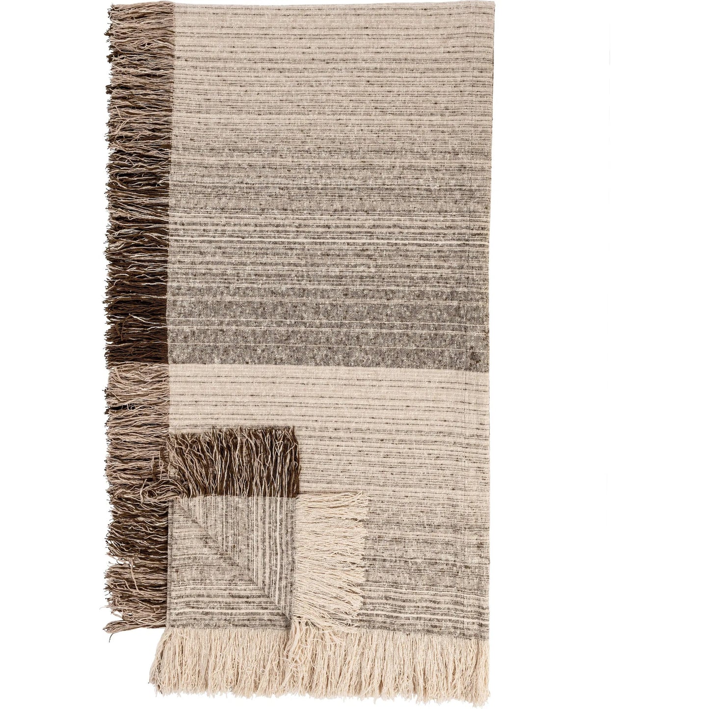001 SI-2355299 | Primary Silo | Beryl Cotton Fabric Blanket by Villa by Classic Home in cocoa brown. Made from 100% cotton in a unique style.
