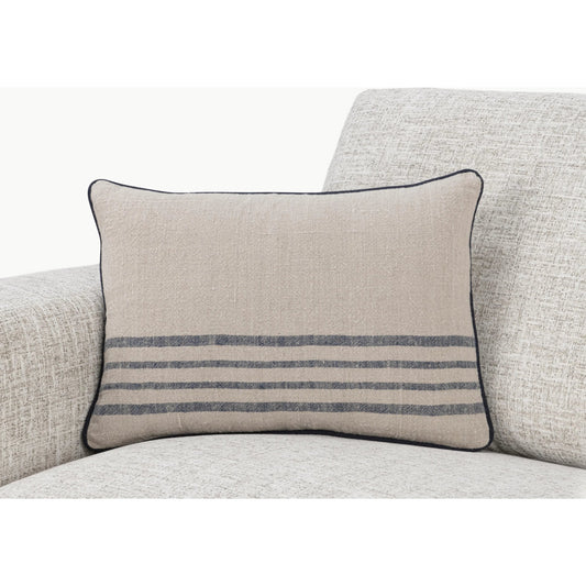 Newport Linen Fabric Throw Pillow by Villa by Classic Home in blue. Made from 100% linen in a unique style.
