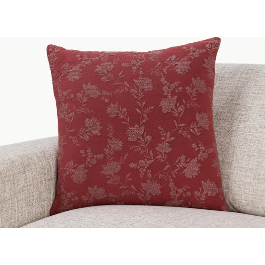 Rosecliff Cotton Blend Throw Pillow by Villa by Classic Home in red. Made from 70% cotton, 25% polyester, 5% linen in a unique style.