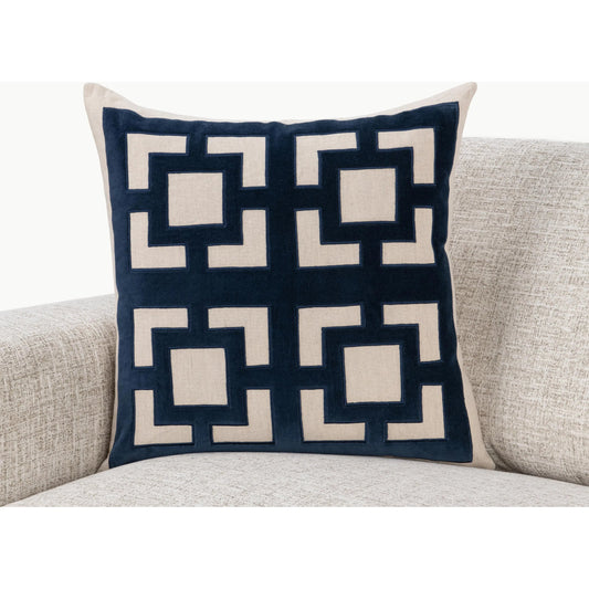 Corbin Cotton Blend Throw Pillow by Villa by Classic Home. Made from 50% cotton, 50% linen, cotton velvet applique in a unique style.