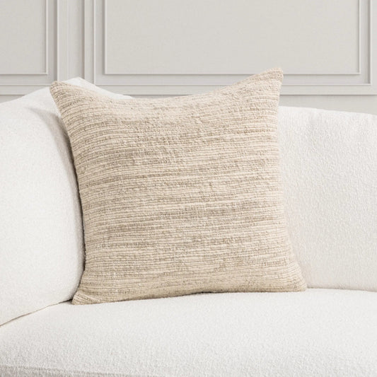Wharf Linen Blend Throw Pillow by Villa by Classic Home in beige. Made from 70% linen, 30% wool in a unique style.