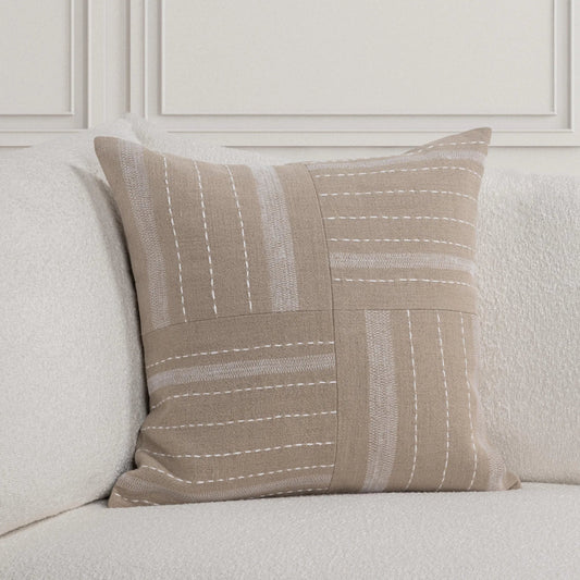 Origin Linen Throw Pillow by Villa by Classic Home in natural. Made from 100% linen in a unique style.