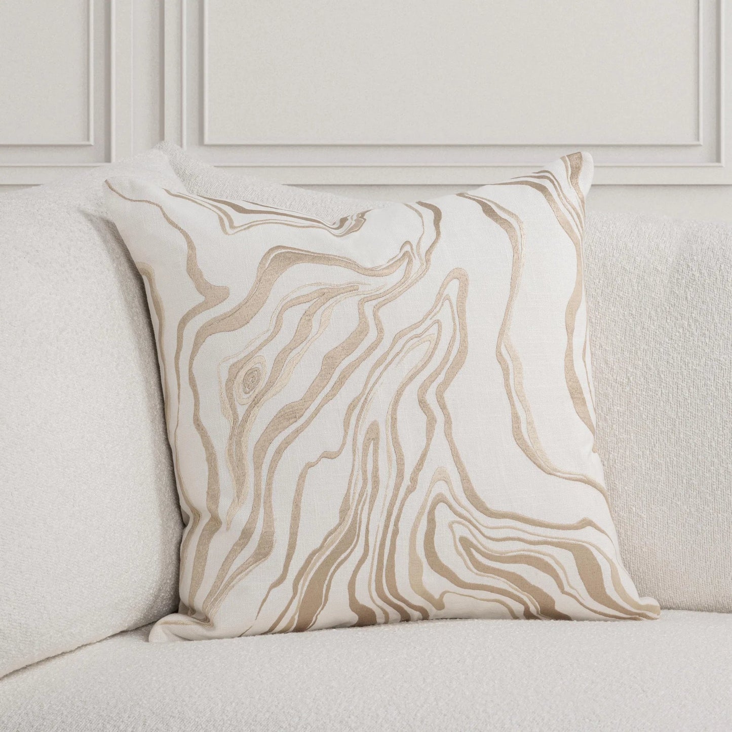 005 SI-2533464 | Lifestyle | Drift Cotton Throw Pillow by Villa by Classic Home in ivory. Made from 100% cotton, 50% cotton, 50% linen solid back in a unique style.