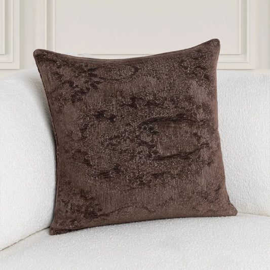 Doolin Chenille Blend Throw Pillow by Villa by Classic Home in brown. Made from 45% viscose, 31% cotton, 24% polyester in a unique style.