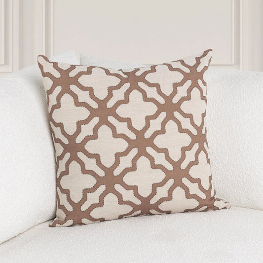 Mullan Linen Blend Throw Pillow by Villa by Classic Home in brown. Made from 50% cotton, 50% linen, solid back in a unique style.