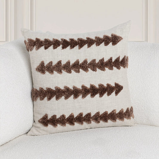 Essay Linen Blend Throw Pillow by Villa by Classic Home in brown. Made from 100% linen, solid back in a unique style.
