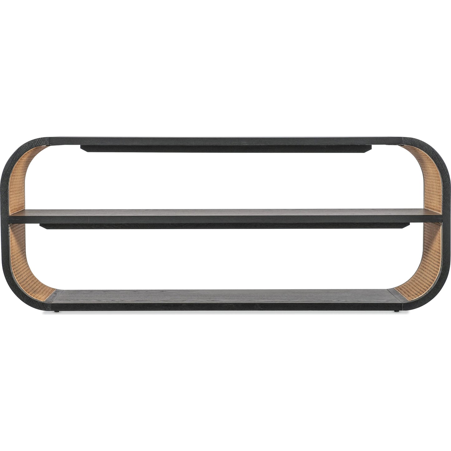 002 SI-2193363 | Additional Silo | Cain Console Table by Hooker Furniture in black finish with brown cane accents. Made from unique in a rustic style.