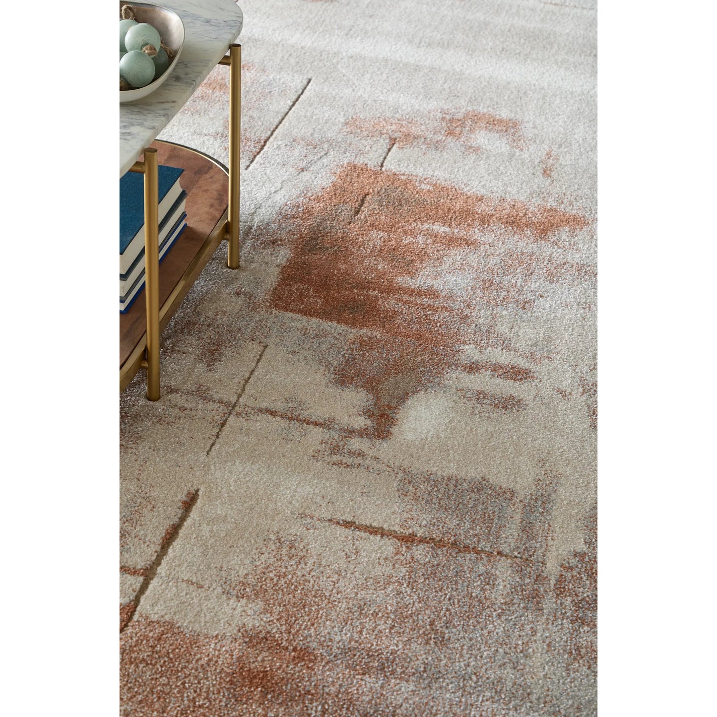 007 SI-2635522,SI-2635523,SI-2635524,SI-2635525,SI-2635526 | Lifestyle | Gilmore GIL39UOF Rug by Feizy in ivory, orange, gray. Made from polypropylene in a unique style.