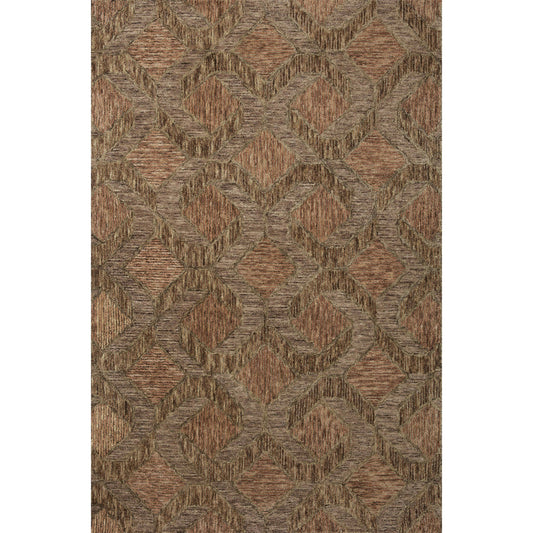 Varena VAR-03 Rug by Loloi in rust, bark. Made from 100% wool in a unique style.
