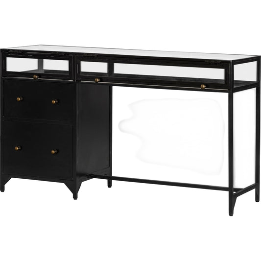 000 SR-810009 | Primary Silo | Shadow Box Desk by Four Hands in black. Made from iron in a modern style.