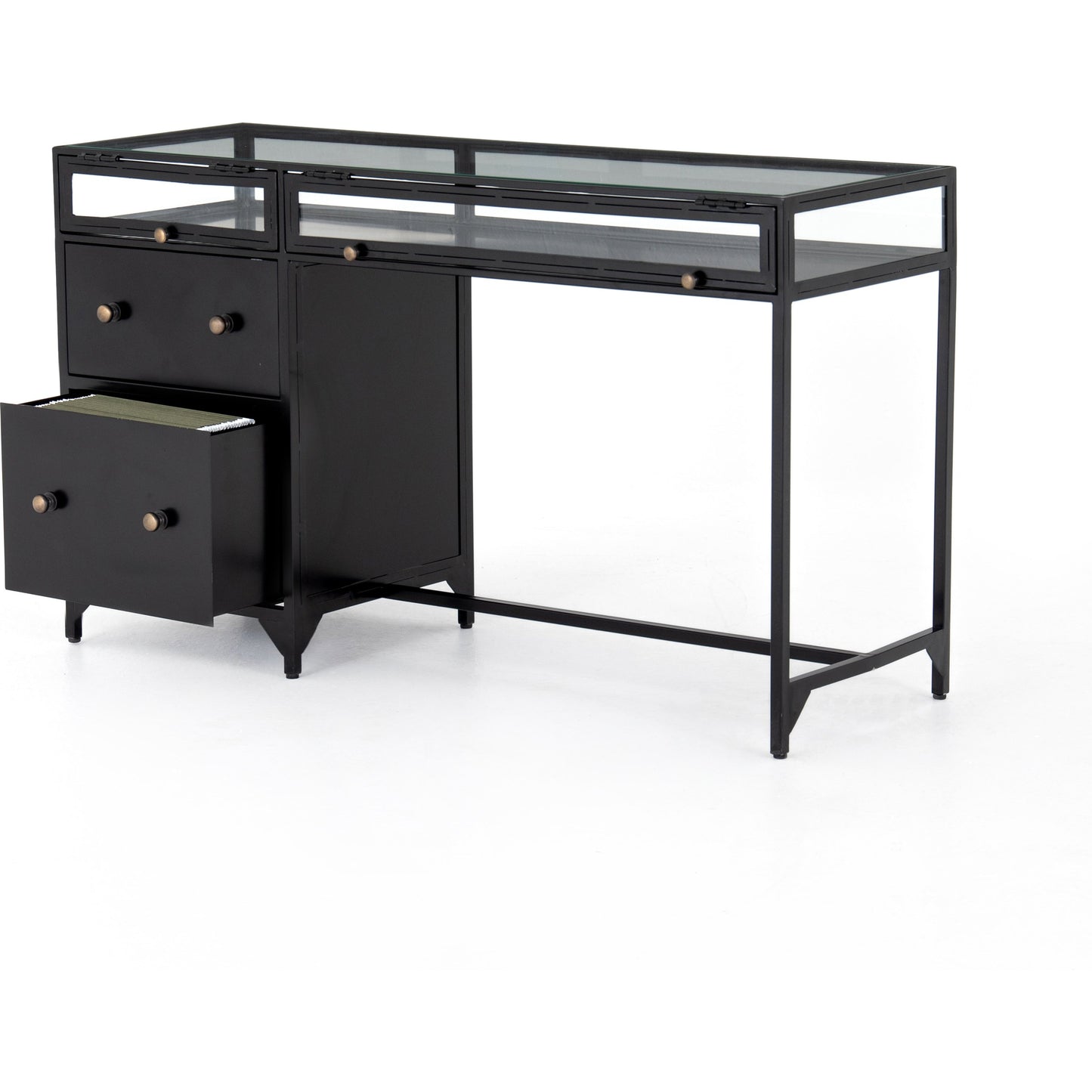 012 SR-810009 | Additional Silo | Shadow Box Desk by Four Hands in black. Made from iron in a modern style.