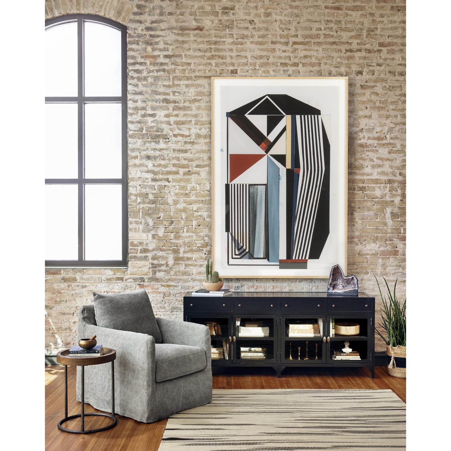 010 S-258369 | Additional Silo | Shadow Box Media Console by Four Hands in black. Made from iron in a modern style.