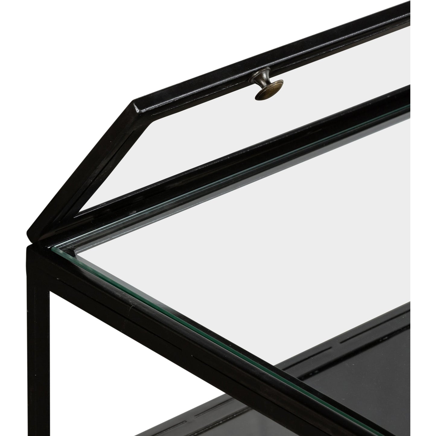 009 SR-369200 | Additional Silo | Shadow Box Coffee Table by Four Hands in black. Made from tempered glass, iron in a modern style.