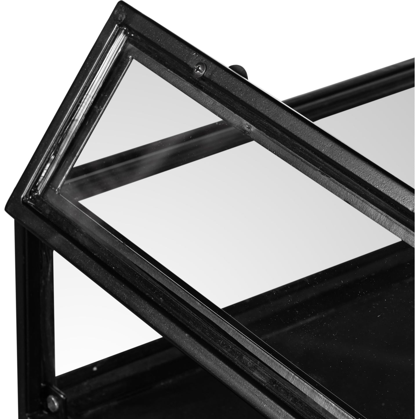 007 SR-369201 | Additional Silo | Shadow Box End Table by Four Hands in black. Made from tempered glass, iron in a modern style.