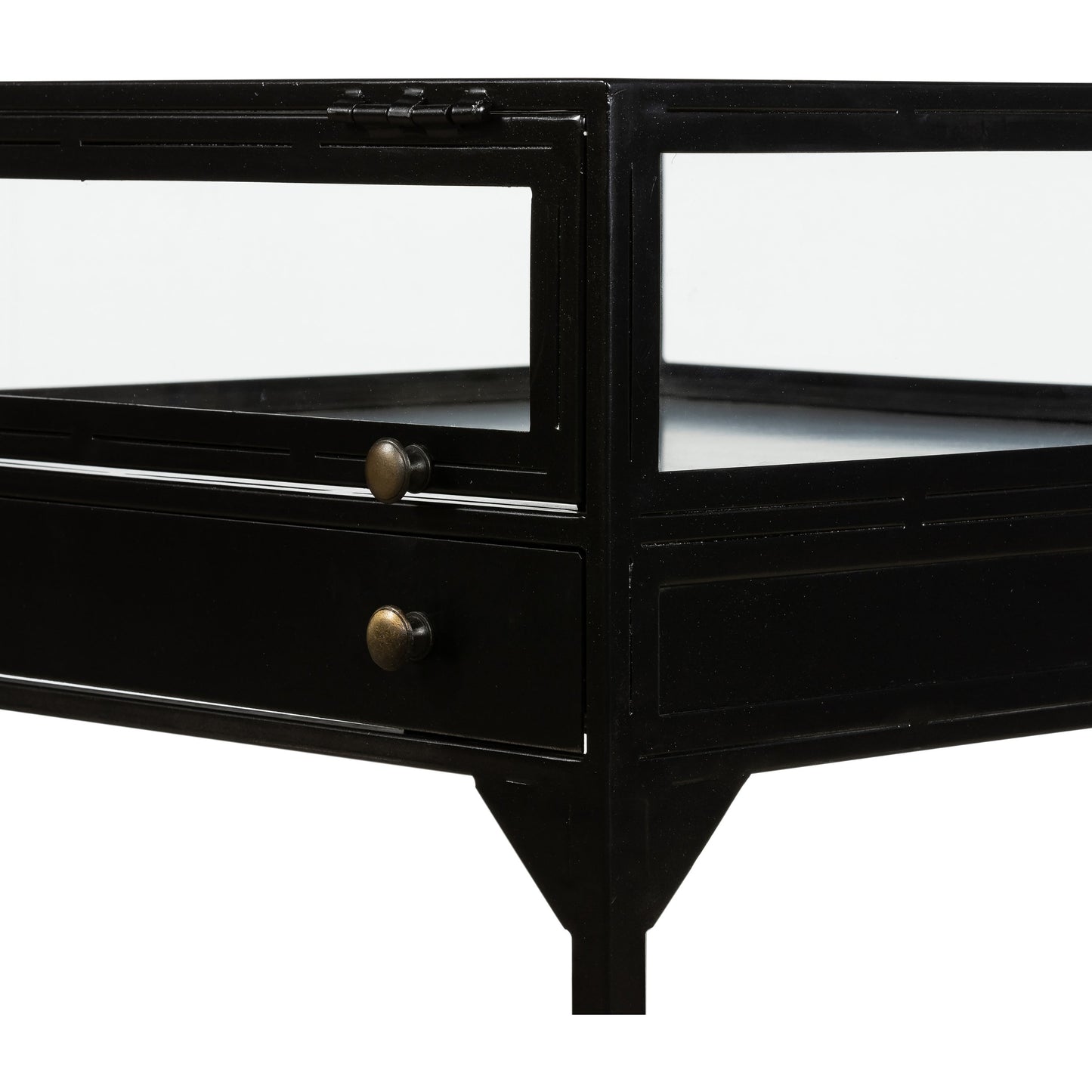 010 SR-369201 | Additional Silo | Shadow Box End Table by Four Hands in black. Made from tempered glass, iron in a modern style.