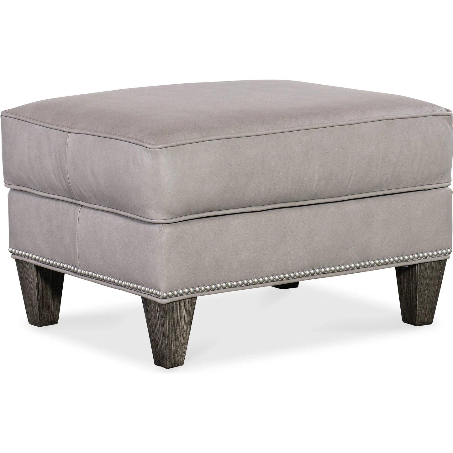 002 SI-2379445 | Primary Silo | Christopher Ottoman by Bradington-Young by Hooker Furniture in stone. Made from leather in a unique style.